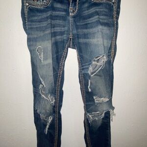 Rock Revival Ripped Blue Skinny Jeans